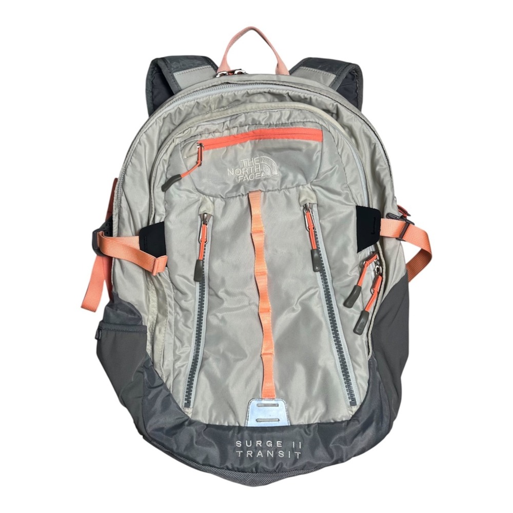 The North Face Surge II Transit Backpack Logo Layered Zippers Large Pockets-2285
